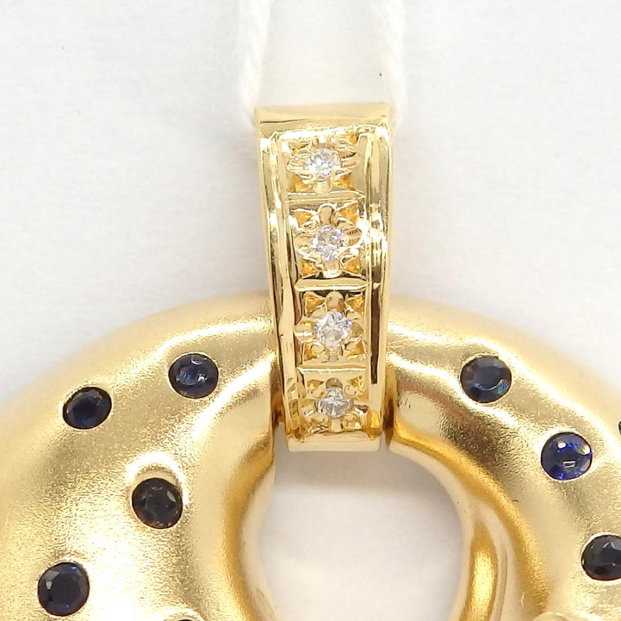 K18 ゴールド　サファイア 0.60ct 　ダイヤモンド 0.07ct ペンダント　トップ　中古　美品　レディース　ジュエリー　ダイヤ　質屋　9月誕生石_5