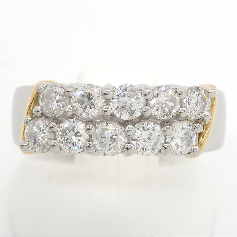 Pt900 プラチナ K18 ゴールド ダイヤモンド 1.04ct 1カラットUP 指輪 