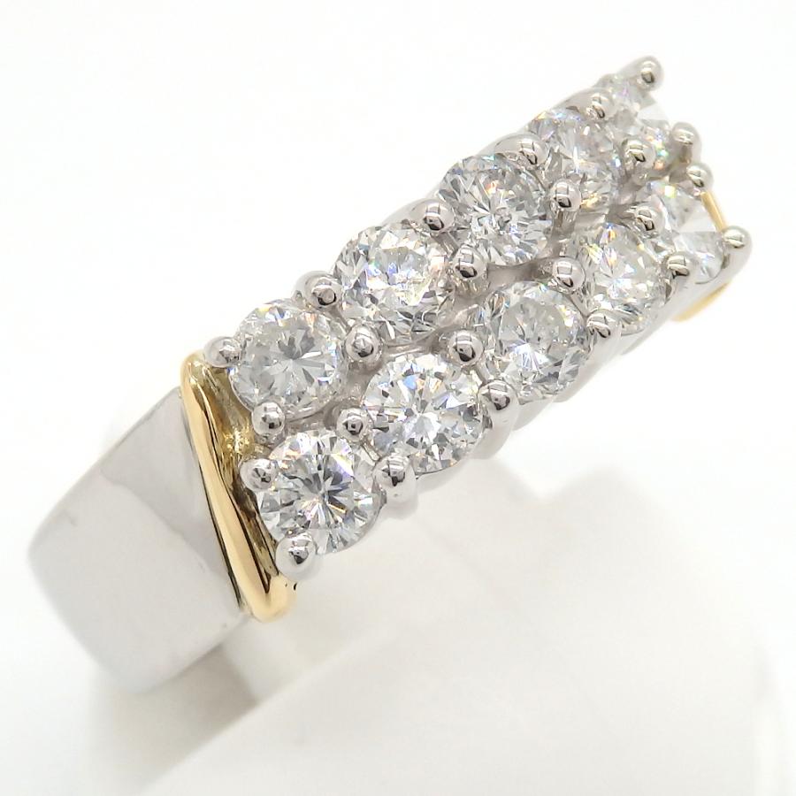 Pt900 プラチナ K18 ゴールド ダイヤモンド 1.04ct 1カラットUP 指輪 
