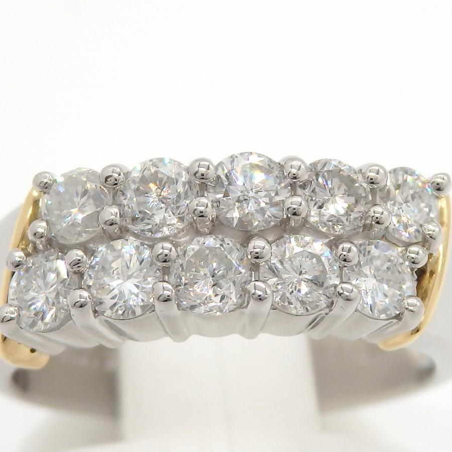 Pt900 プラチナ K18 ゴールド ダイヤモンド 1.04ct 1カラットUP 指輪 