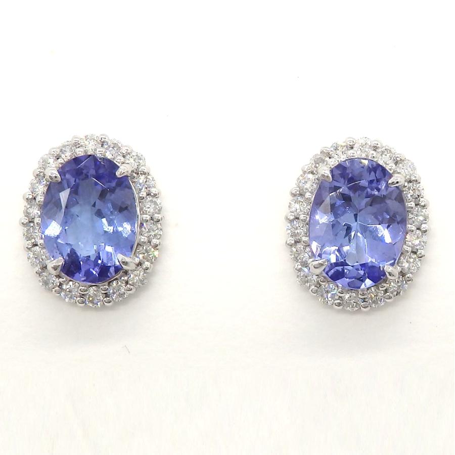 Pt900 プラチナ タンザナイト 1.090ct /0.960ct ダイヤモンド 0.17ct  
