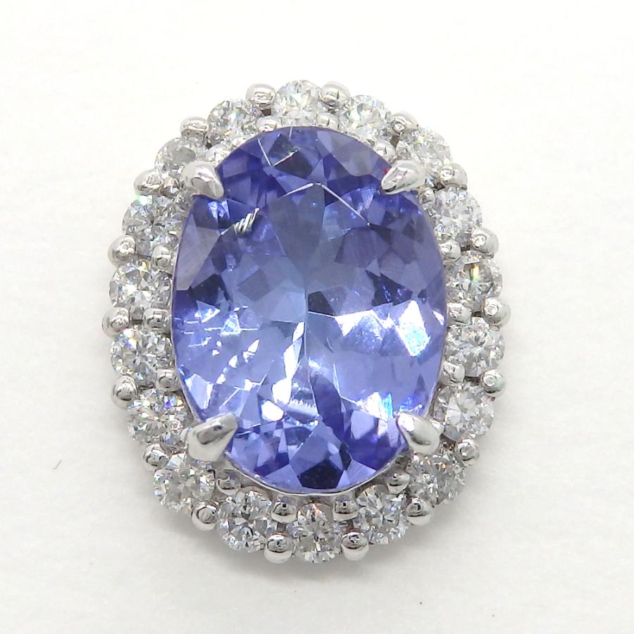Pt900 プラチナ タンザナイト 1.090ct /0.960ct ダイヤモンド 0.17ct