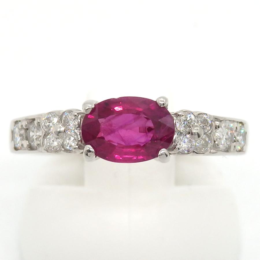 天然ルビー0.95ct ダイヤモンド0.47ct プラチナリング 鑑別書