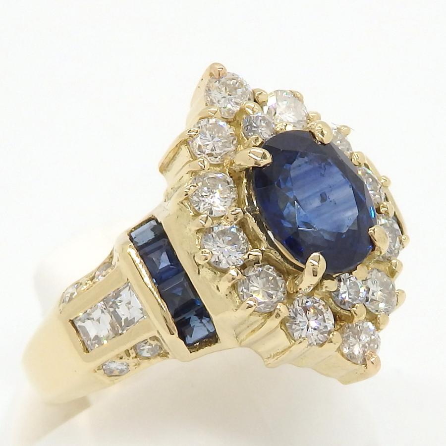 K18 ゴールド K18YG イエローゴールド サファイア 1.02ct 0.50ct 
