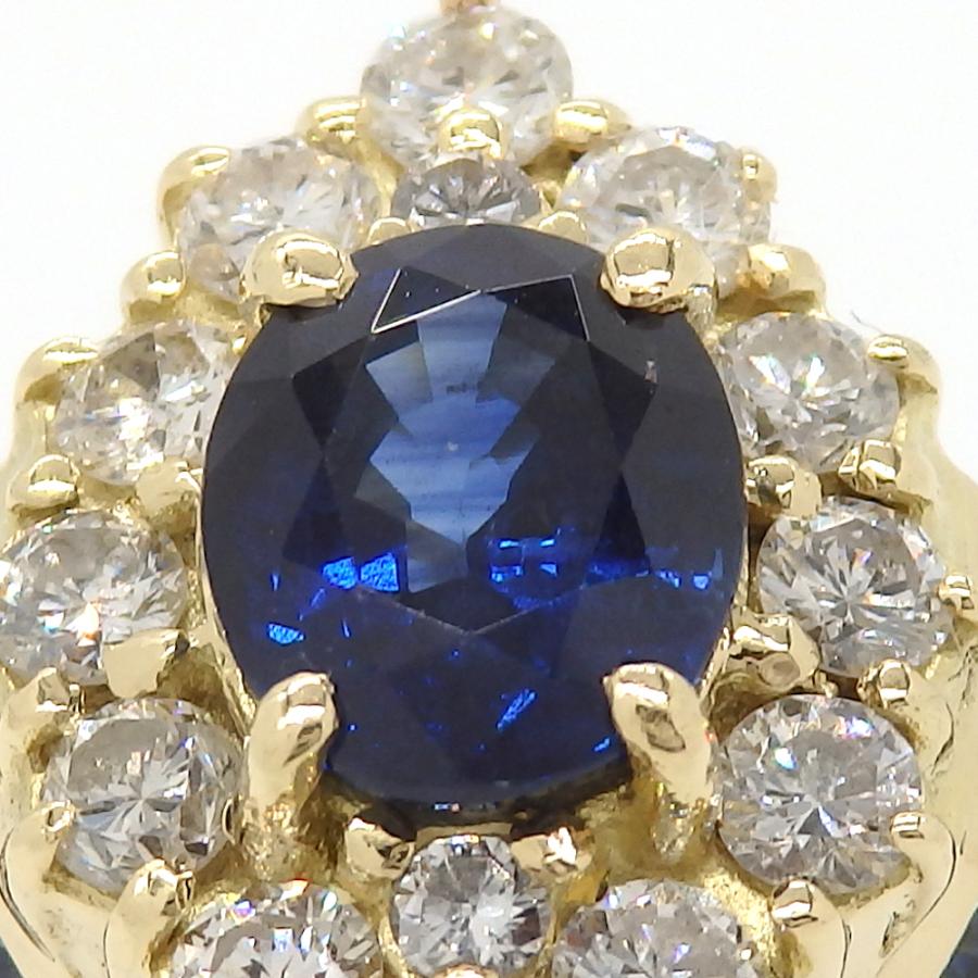 K18 ゴールド K18YG イエローゴールド サファイア 1.02ct 0.50ct 