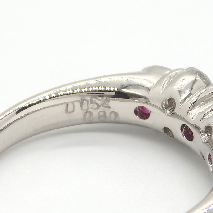 Pt900 プラチナ ルビー 0.80ct ダイヤモンド 0.52ct 指輪 中古 美品 