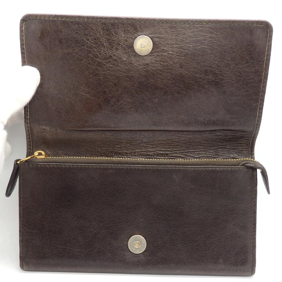 BALENCIAGA 【BALENCIAGA】バレンシアガ ジャイアント・マネー 186194.2149 レザー ブラウン 長財布 中古 質屋 ...