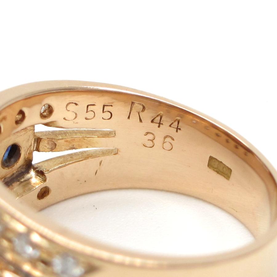 K18YG イエローゴールド ルビー 0.44ct サファイア 0.55ct 
