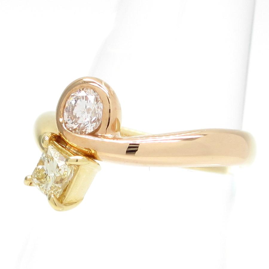 K18YG イエローゴールド ダイヤモンド 0.50ct 指輪 中古 美品 