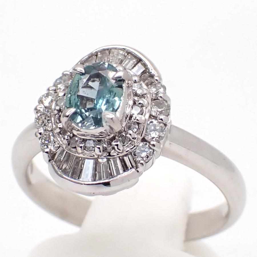 Pt900 プラチナ アレキサンドライト 0.36ct ダイヤモンド 0.45ct 指輪