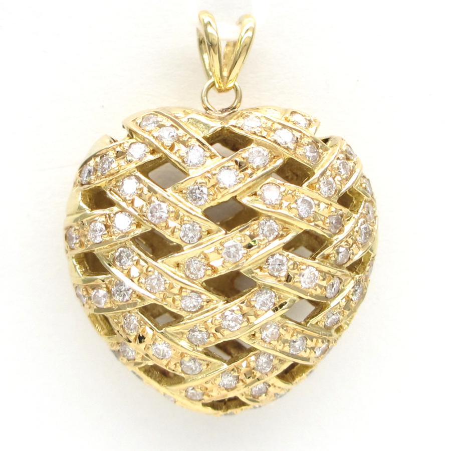 K18 ゴールド ダイヤモンド 1.00ct 1カラット ペンダントトップ ハート 