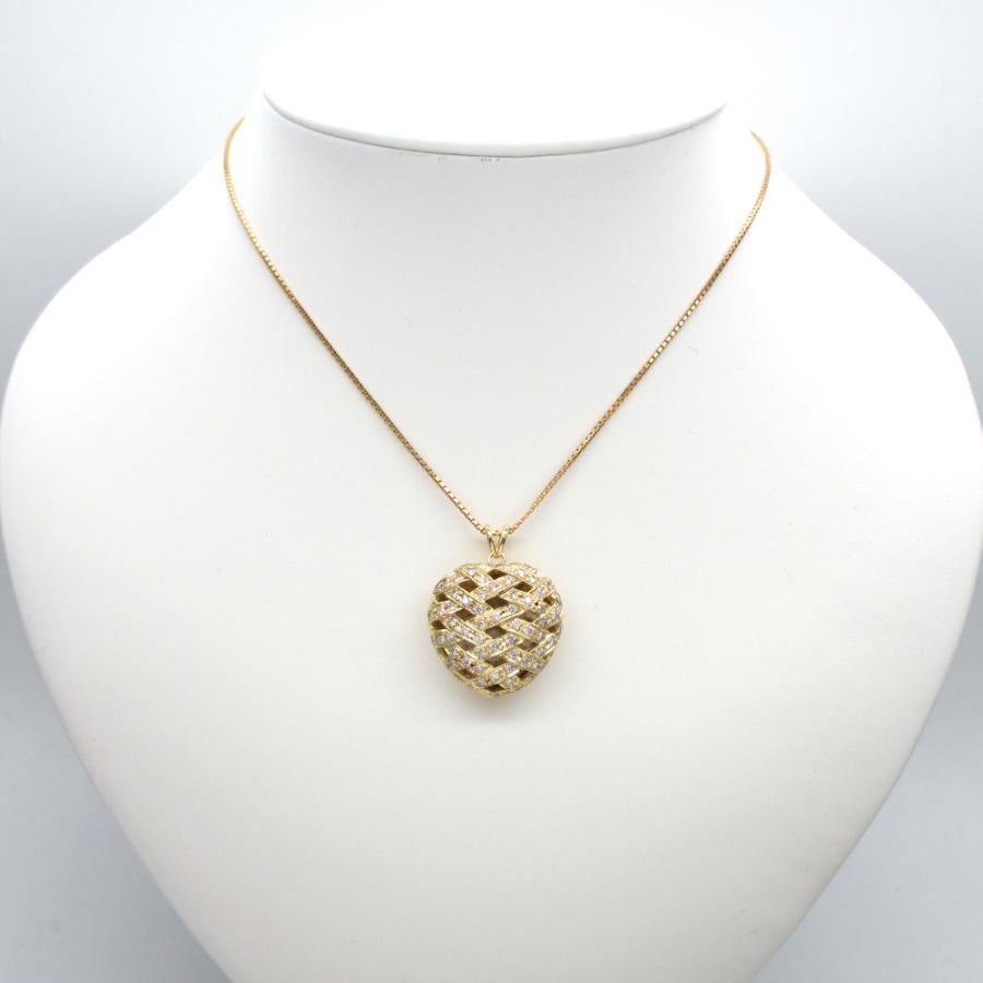K18 ゴールド ダイヤモンド 1.00ct 1カラット ペンダントトップ ハート 