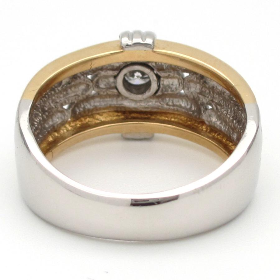 Pt900 K18 プラチナ ゴールド ダイヤモンド 0.22ct 指輪 メンズ #18  