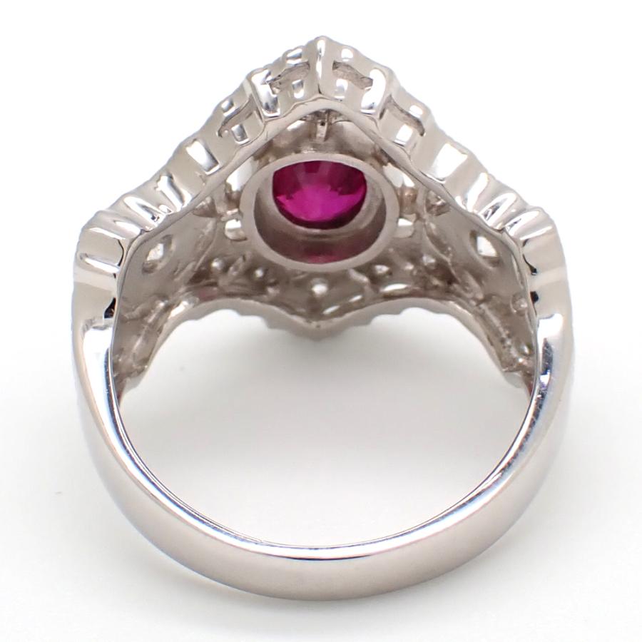 Pt900 プラチナ ピンクサファイア 1.19ct ダイヤモンド 0.36ct 指輪 