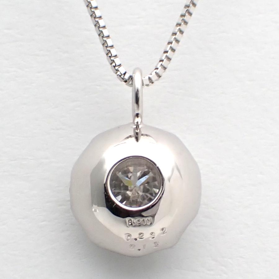 Pt900 プラチナ ダイヤモンド 0.232ct・0.12ct ペンダント付ネックレス 