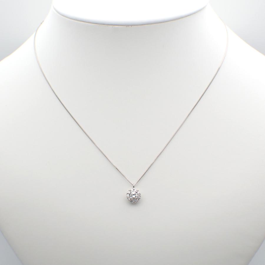 Pt900 プラチナ ダイヤモンド 0.232ct・0.12ct ペンダント付ネックレス 