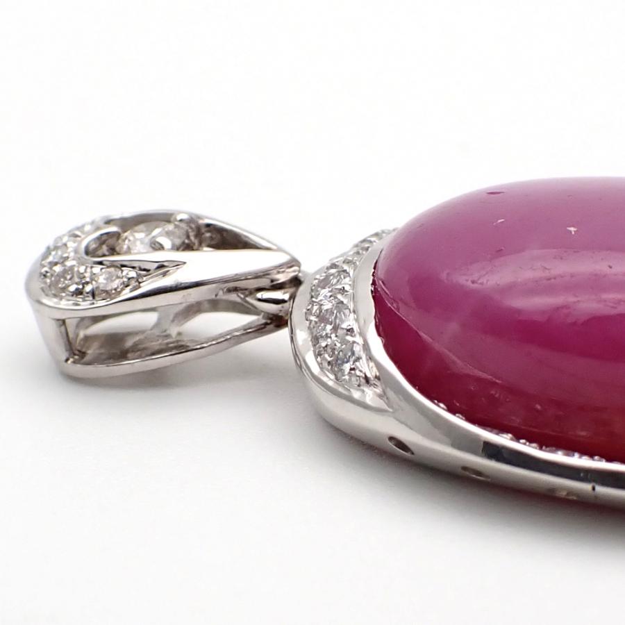 Pt900 プラチナ スターサファイア 24.42ct ダイヤモンド 0.48ct/0.12ct 