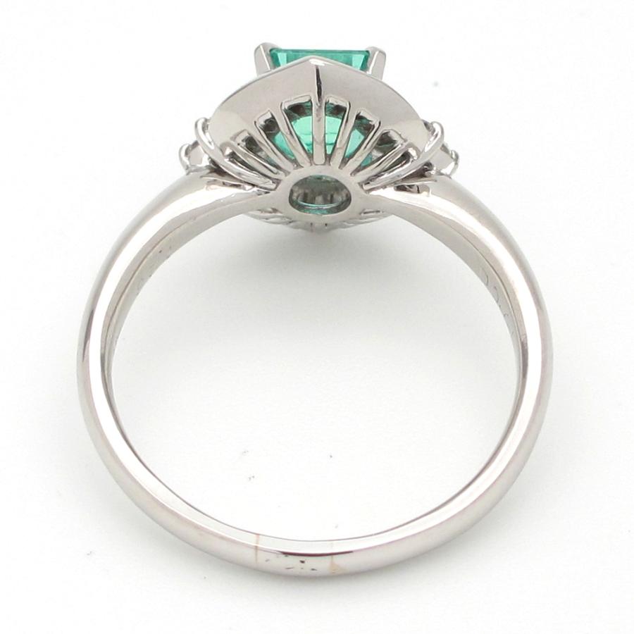 Pt900 プラチナ エメラルド 1.26ct ダイヤモンド 0.45ct 指輪 鑑別書付 