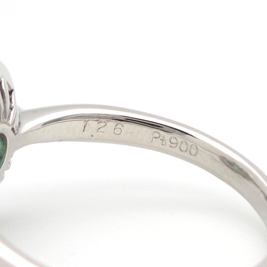 Pt900 プラチナ エメラルド 1.26ct ダイヤモンド 0.45ct 指輪 鑑別書付 