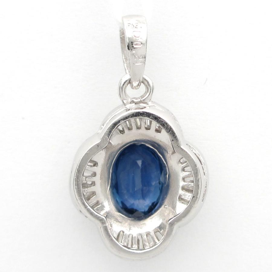 Pt900 プラチナ サファイア 1.054ct ダイヤモンド 0.21ct ペンダント 