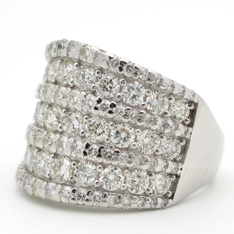 Pt900 プラチナ ダイヤモンド 3.00ct 指輪 パヴェ ボリューム 中古 美 