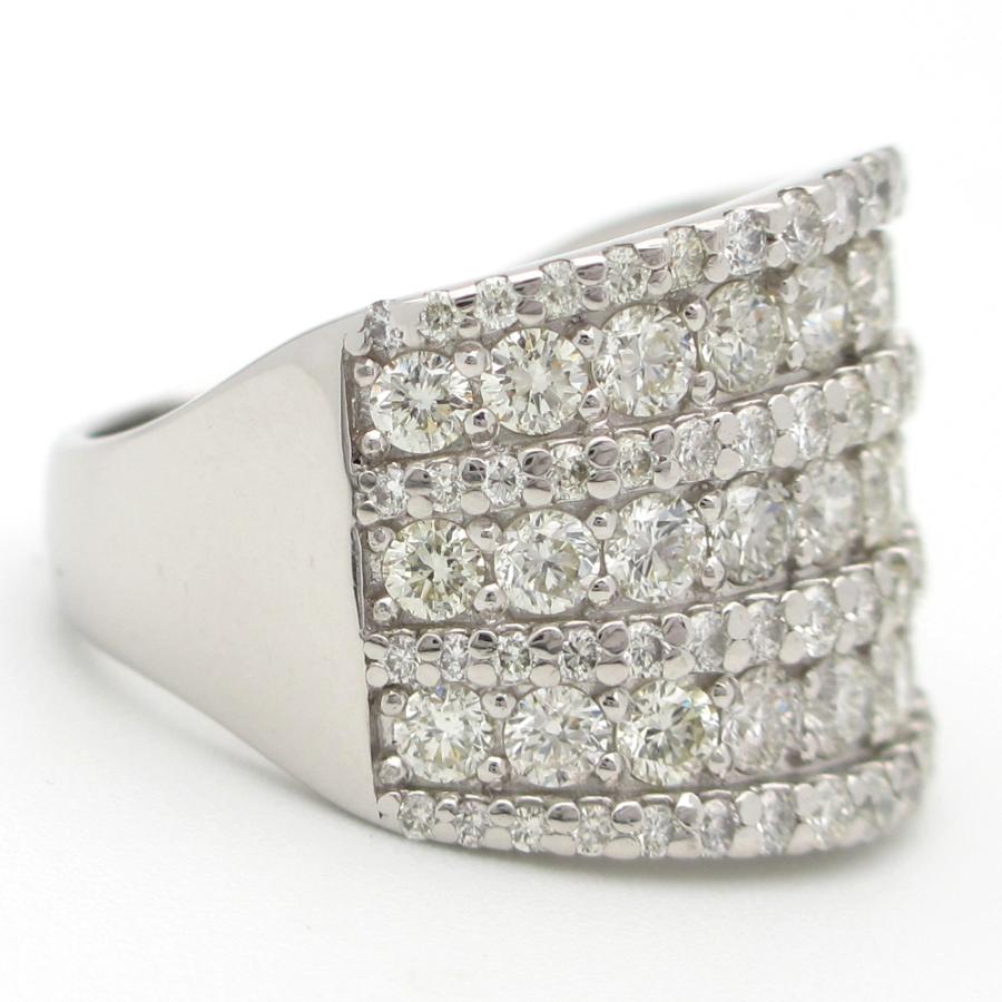 Pt900 プラチナ ダイヤモンド 3.00ct 指輪 パヴェ ボリューム 中古 美 