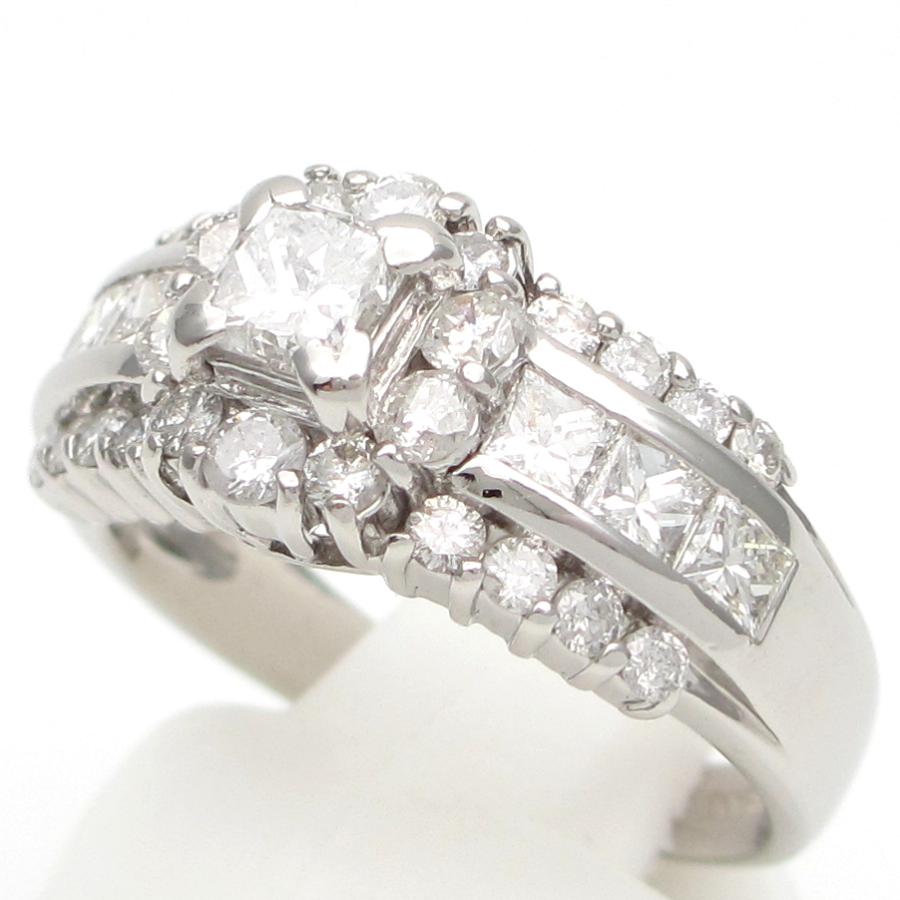 Pt900 プラチナ ダイヤモンド 1.56ct 指輪 中古 美品 新品仕上済 