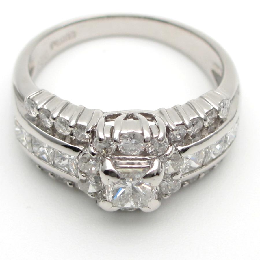 Pt900 プラチナ ダイヤモンド 1.56ct 指輪 中古 美品 新品仕上済 