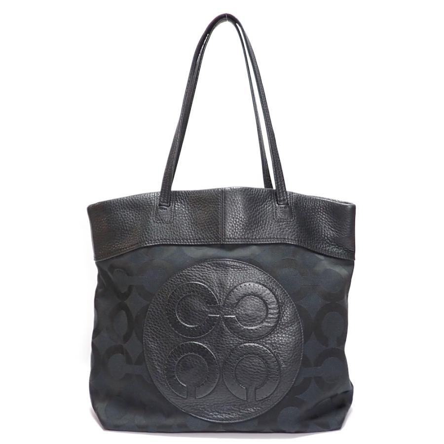 COACH 【 】コーチ オプアート キャンバス レザー トートバッグ 