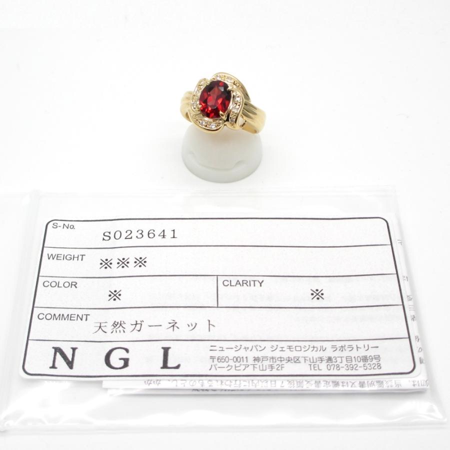 K18 ゴールド イエローゴールド K18YG ガーネット ダイヤモンド 0.10ct 