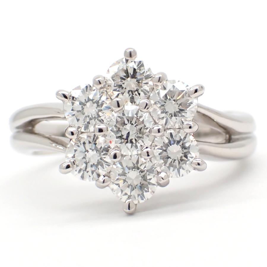 Pt900 プラチナ ダイヤモンド 1.00ct 指輪 中古 ダイヤ フラワー 1 