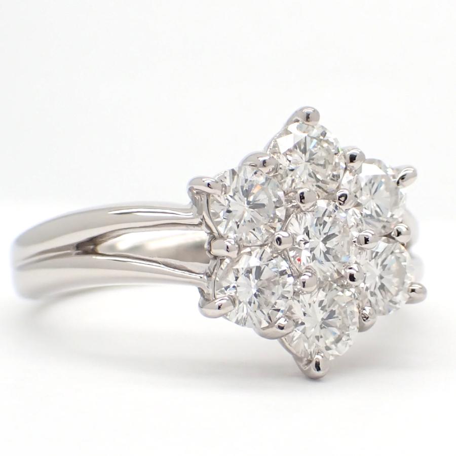 Pt900 プラチナ ダイヤモンド 1.00ct 指輪 中古 ダイヤ フラワー 1 