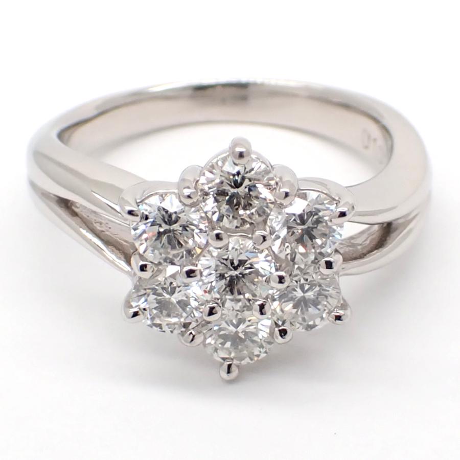 Pt900 プラチナ ダイヤモンド 1.00ct 指輪 中古 ダイヤ フラワー 1 
