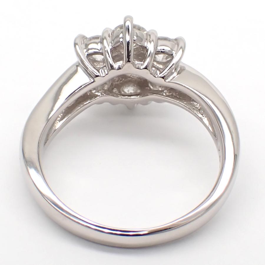 Pt900 プラチナ ダイヤモンド 1.00ct 指輪 中古 ダイヤ フラワー 1