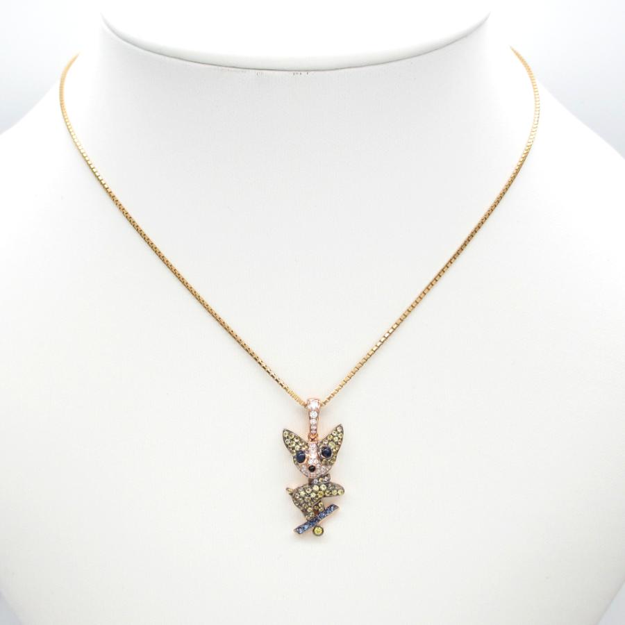K18 ゴールド 750 サファイア 0.72ct ダイヤモンド 0.18ct ペンダント 