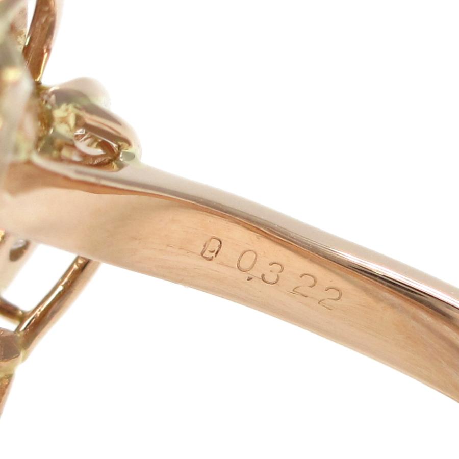 K18 ゴールド ピンクゴールド ダイヤモンド 0.322ct 0.40ct 指輪 中古 