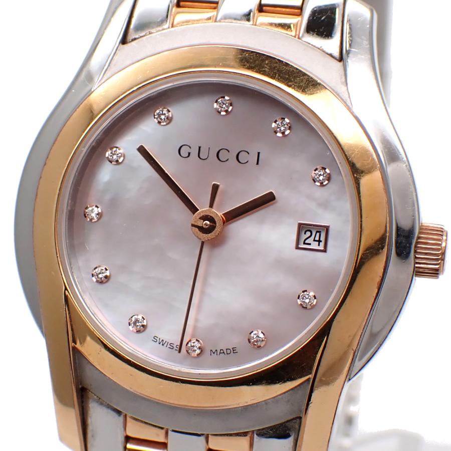 GUCCI（グッチ） 5500L シェル文字盤 11Pダイヤ クォーツ コンビ