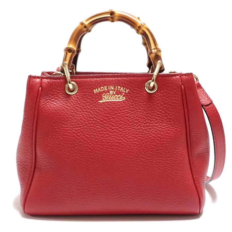 GUCCI（グッチ） 【GUCCI】 バンブー ミニショルダー レッド 赤 レザー