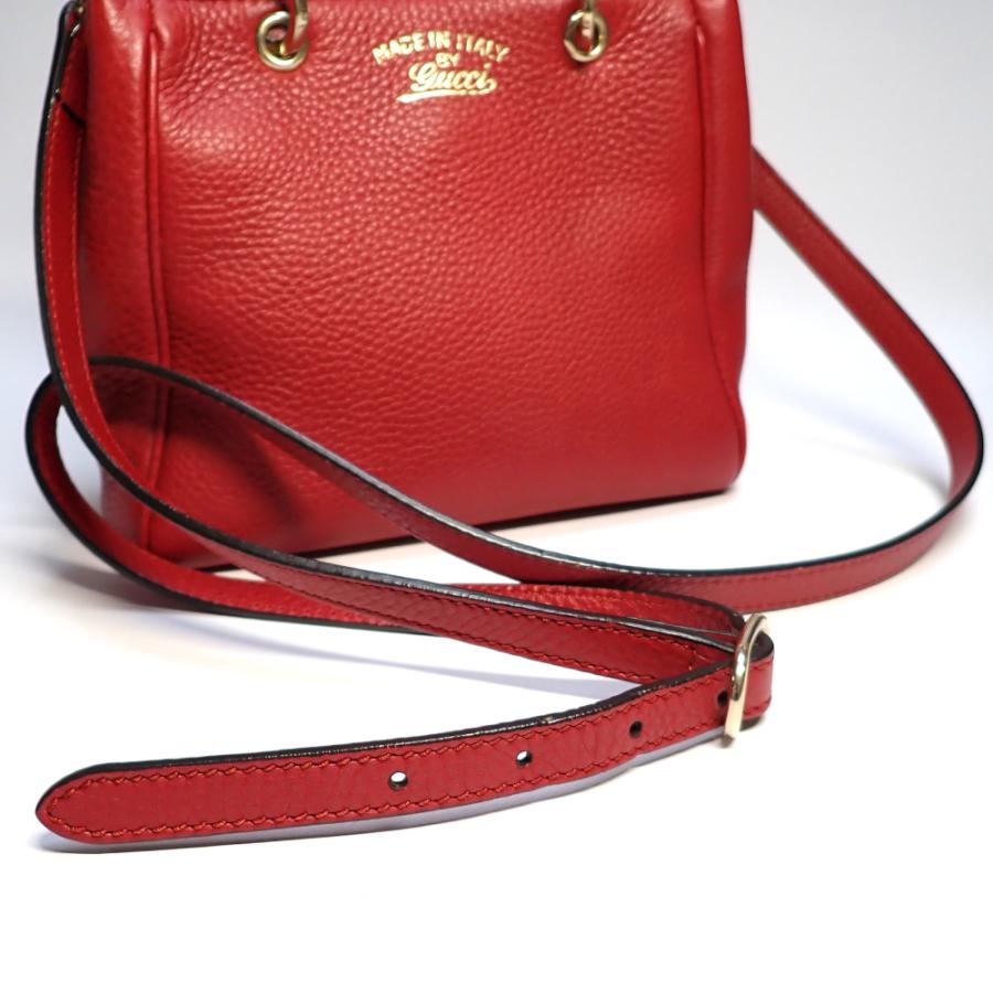 GUCCI（グッチ） 【GUCCI】 バンブー ミニショルダー レッド 赤 レザー
