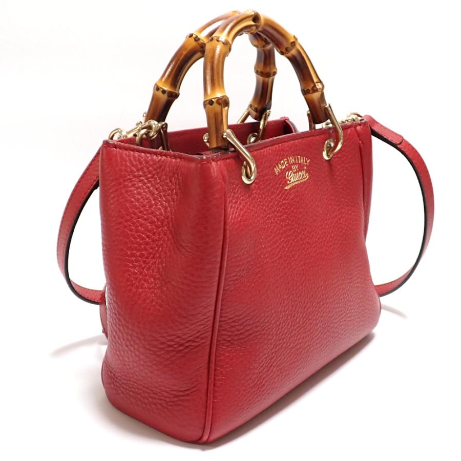 GUCCI（グッチ） 【GUCCI】 バンブー ミニショルダー レッド 赤 レザー