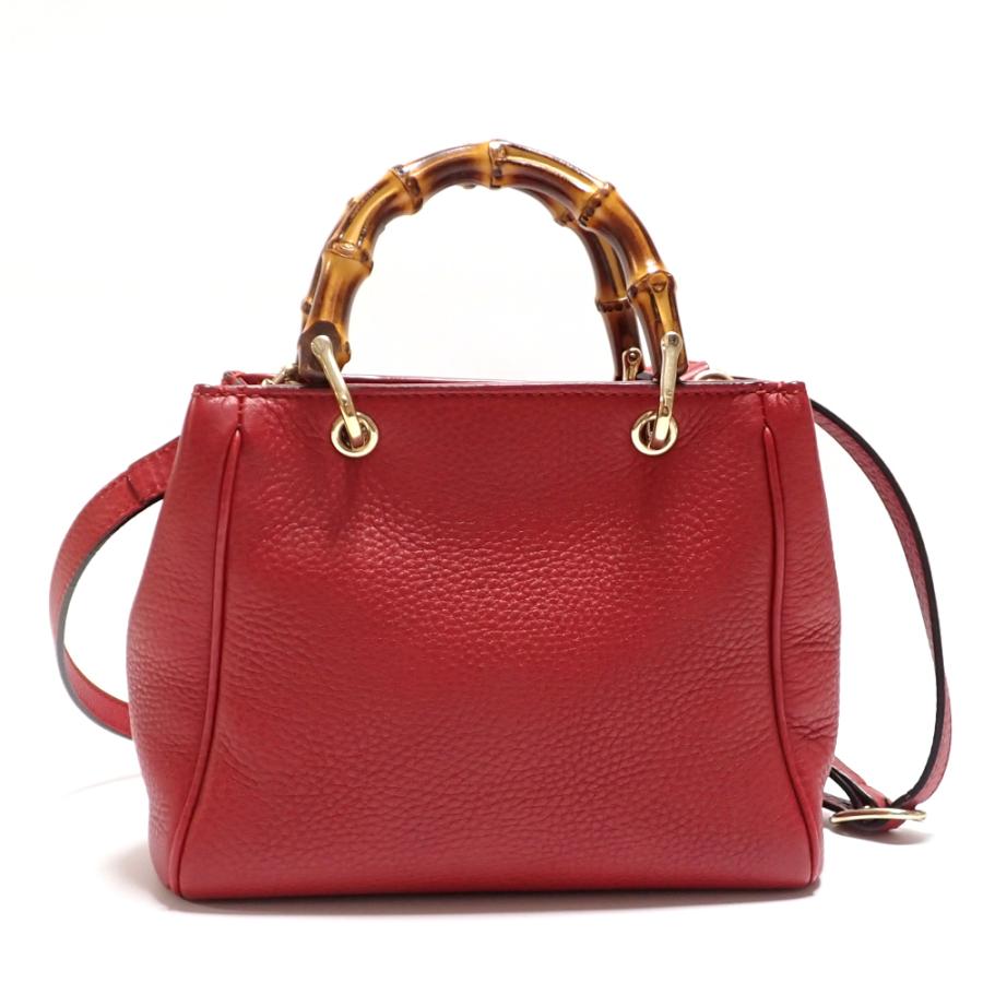 Gucci グッチ バンブー ボルドー レザーハンドバッグ GUCCI（グッチ） 【GUCCI】 バンブー ミニショルダー レッド 赤 レザー