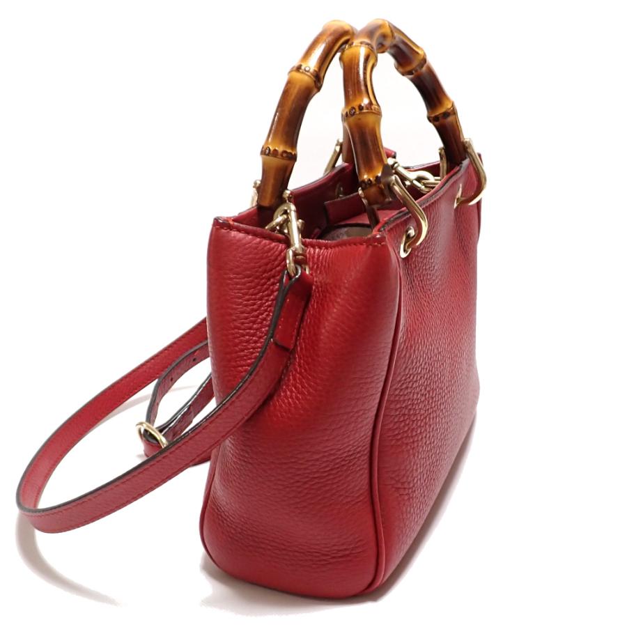Gucci グッチ バンブー ボルドー レザーハンドバッグ GUCCI（グッチ） 【GUCCI】 バンブー ミニショルダー レッド 赤 レザー