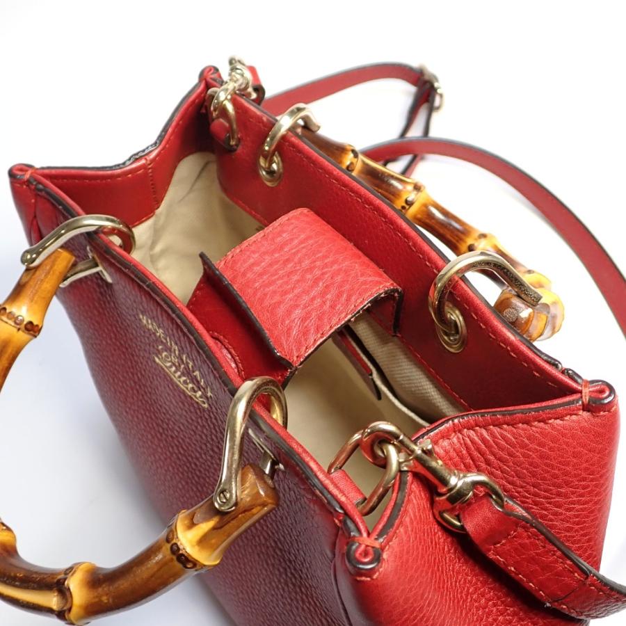 GUCCI（グッチ） 【GUCCI】 バンブー ミニショルダー レッド 赤 レザー