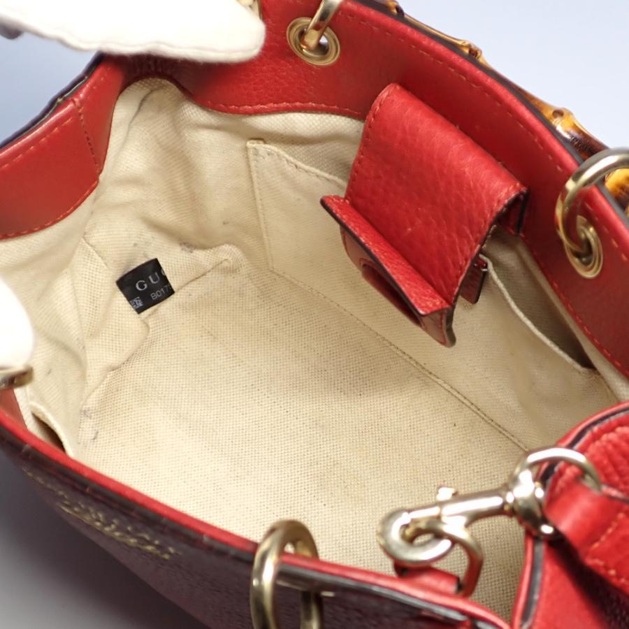 GUCCI（グッチ） 【GUCCI】 バンブー ミニショルダー レッド 赤 レザー