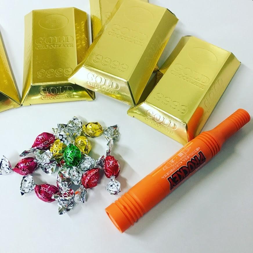中古100円 バレンタイン ギリチョコ 景品 代引き不可 イベント ゴールド GOLD 金塊 まぶしい チョコレート チョコレート 