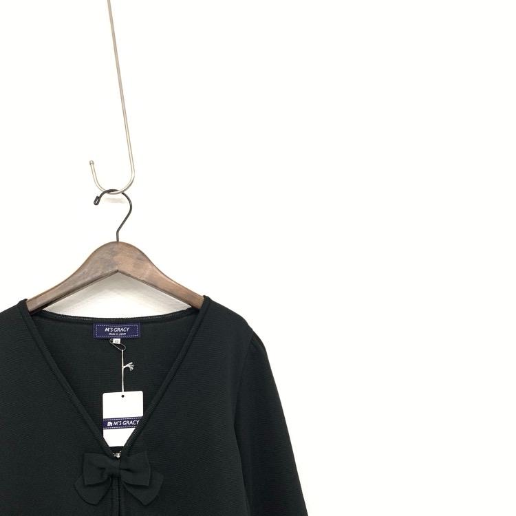 エムズグレイシー リボン カーディガン ボレロ 40 美品 未使用品 M'S GRACY エムズグレイシー リボンボレロ