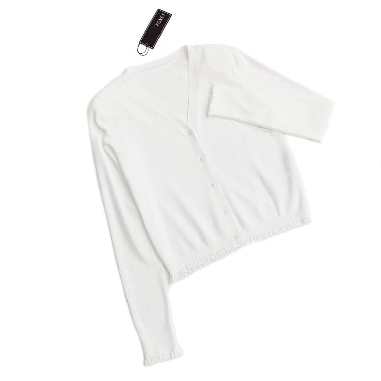 未使用品 2022SS FOXEY フォクシー アメリ カーディガン フリルVネック