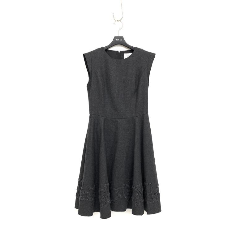 FOXEY フォクシー ワンピース ウール カナスック モヘア刺繍 リッチ  