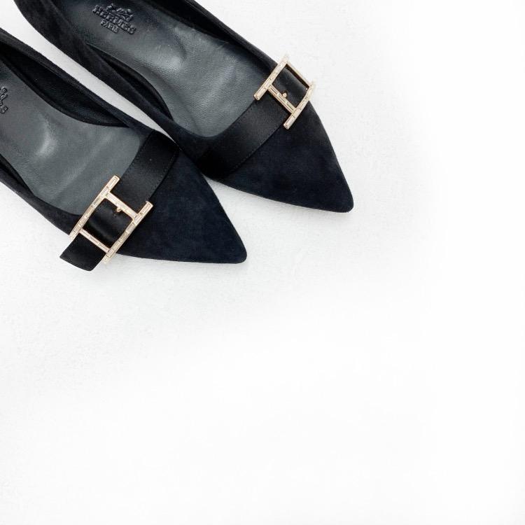 未使用品 HERMES エルメス スエード パンプス・フラットシューズ