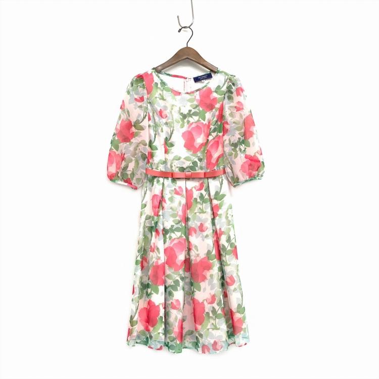 M'S GRACY*WEB掲載*シフォンフラワーワンピース M'S GRACY エムズグレイシー シフォンフラワープリント